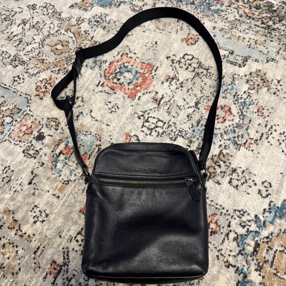 Coach Black Pebbled Leather‎ Crossbody Bag – No. MGS-944-6011, Adjustable Strap - Picture 1 of 8